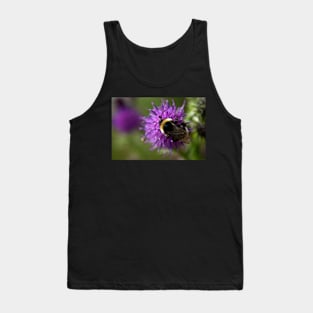 Bumble Bee on a thistle macro Tank Top